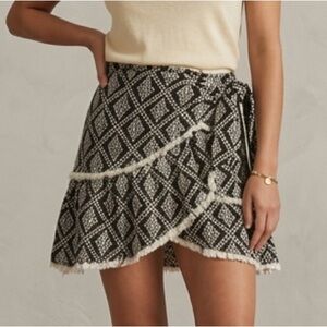 MOTHER | The "Quiet Luxury" Geometric Wrap Mini in Diamond Jacquard Size XS